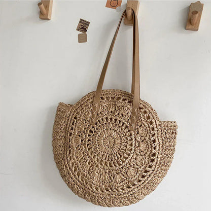 Large Woven Straw Tote Beach Bag