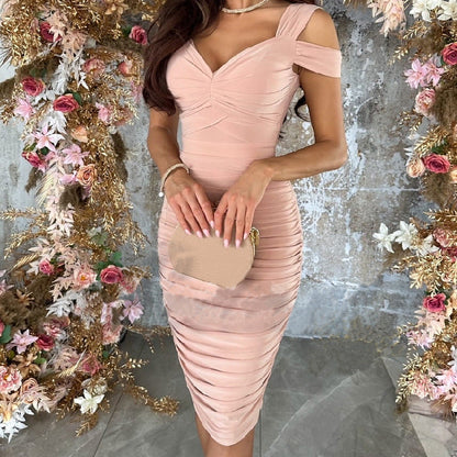 Ladies' Gathered Party Midi Dress