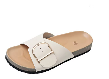 Ladies Flat Sandals with Buckle Strap
