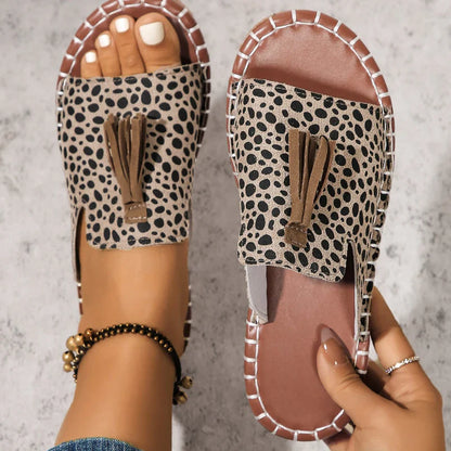 Comfortable Flat Sandals with Tassels for Women
