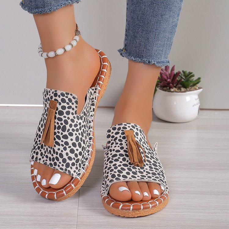 Comfortable Flat Sandals with Tassels for Women
