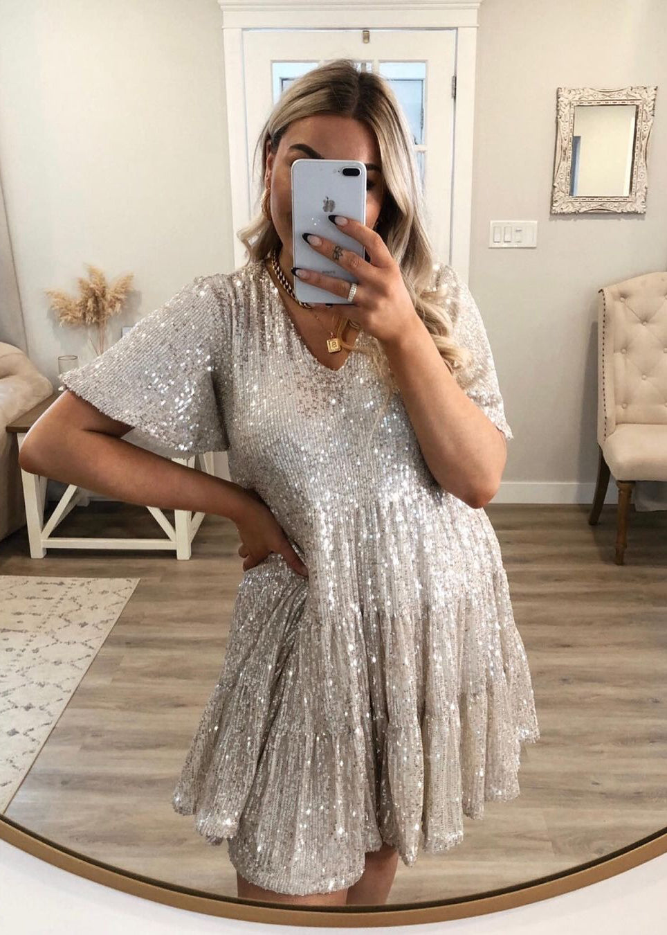 Glittering Mini Party Dress for Women