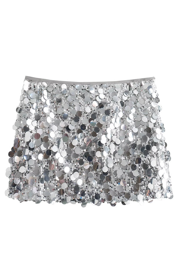 Glittery Short Party Skirt - Luxivelle