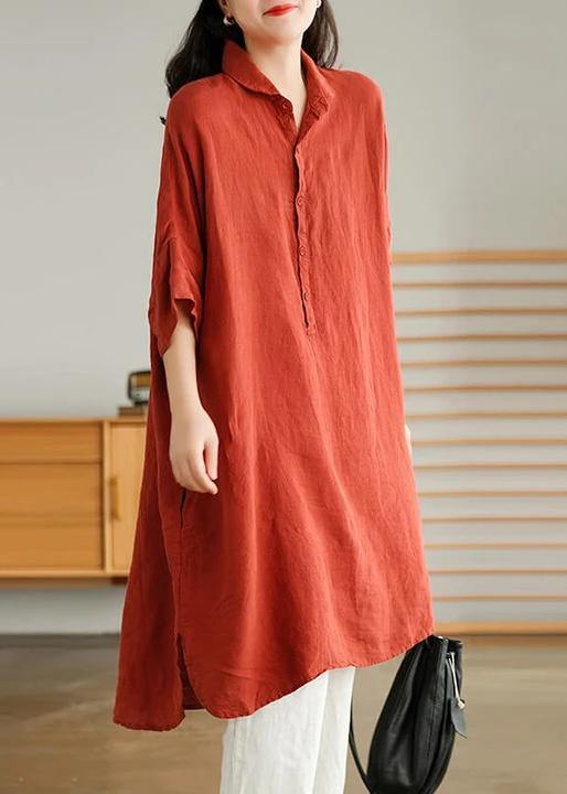 Relaxed Fit Ladies Button Down Dress - Luxivelle