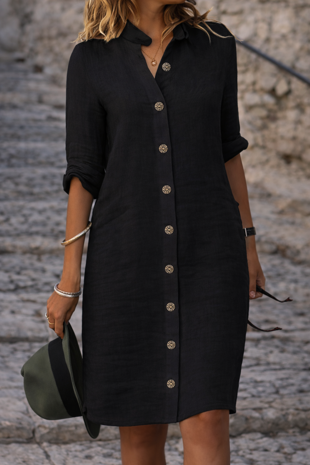 Ladies Casual Button Down Dress