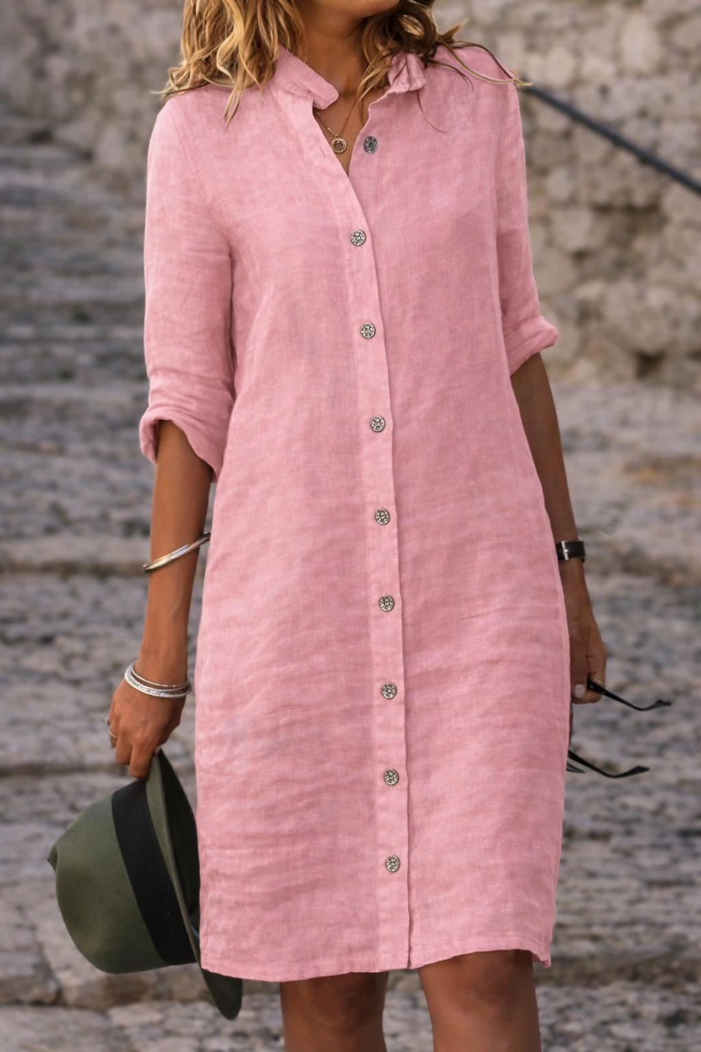 Ladies Casual Button Down Dress