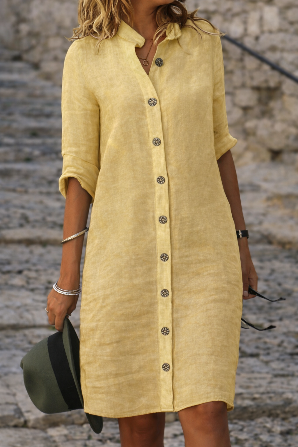 Ladies Casual Button Down Dress
