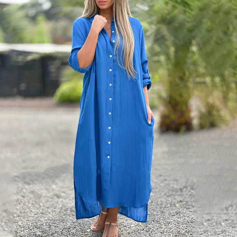 Comfortable Women's Maxi Dress Long Sleeve Casual