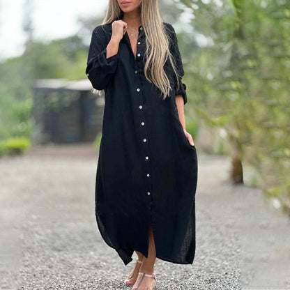 Comfortable Women's Maxi Dress Long Sleeve Casual