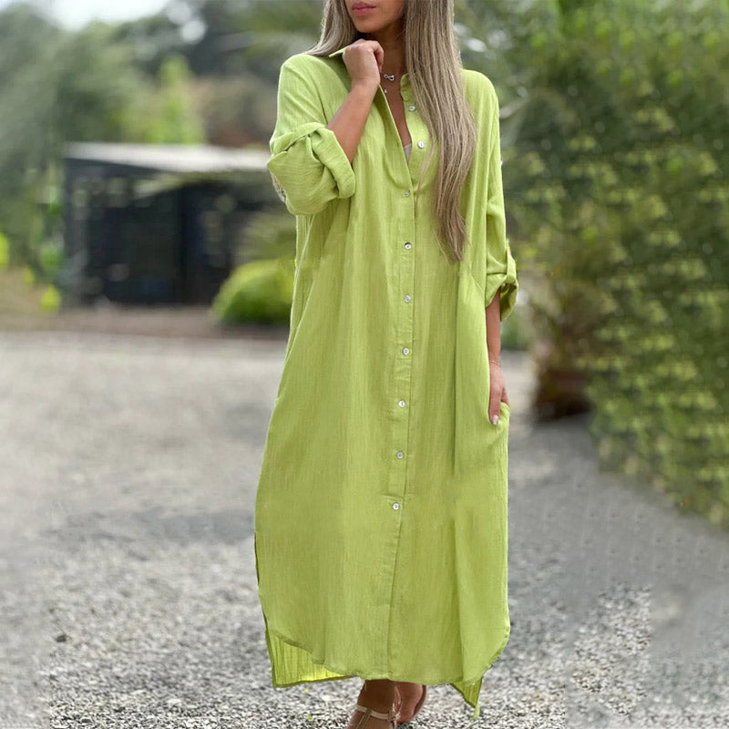 Comfortable Women's Maxi Dress Long Sleeve Casual