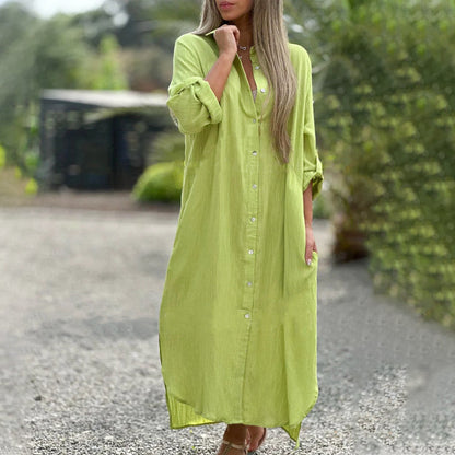 Comfortable Women's Maxi Dress Long Sleeve Casual