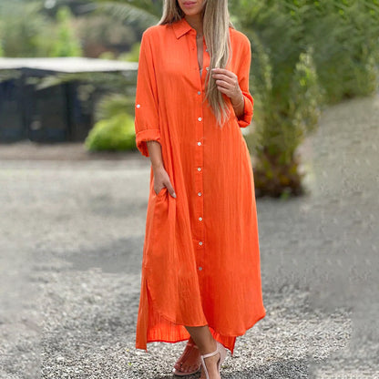 Comfortable Women's Maxi Dress Long Sleeve Casual - Luxivelle