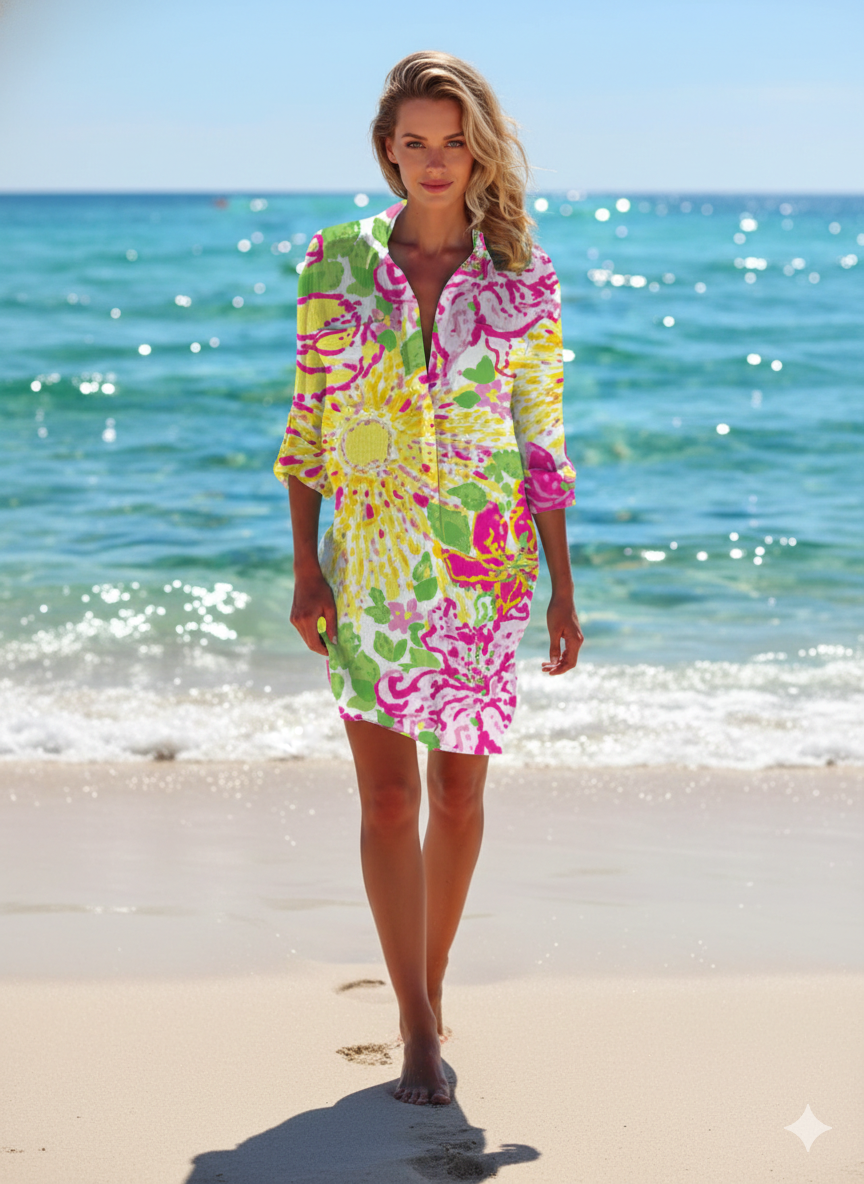 Colorful Tie Dye Summer Dress for Women