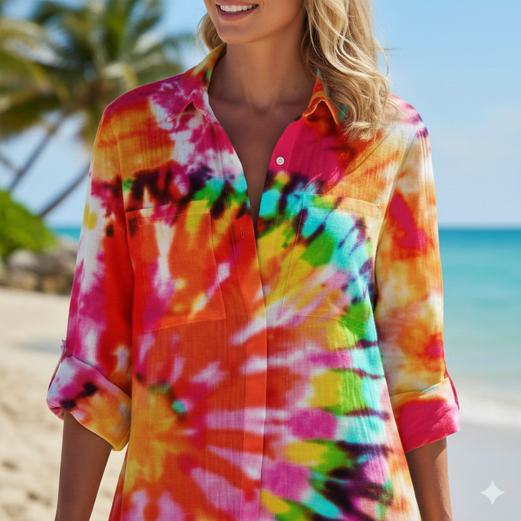 Colorful Tie Dye Summer Dress for Women