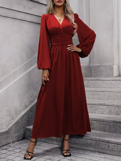 Elegant Long Sleeve Midi Dress for Women