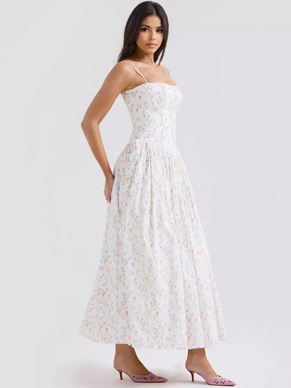 Chic Floral Midi Dress for Women Party Wear