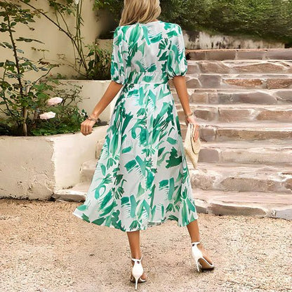 Pretty Floral Sundress with Puffy Sleeves