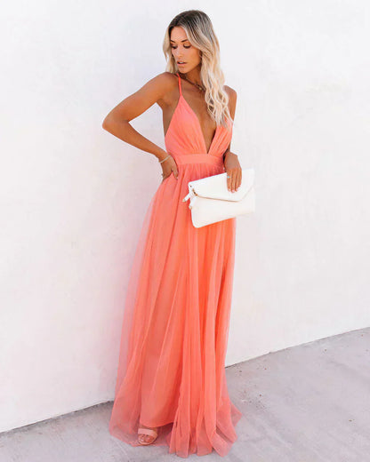 Long Sleeveless Sundress for Women Evening Wear