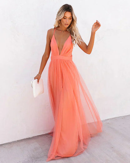 Long Sleeveless Sundress for Women Evening Wear