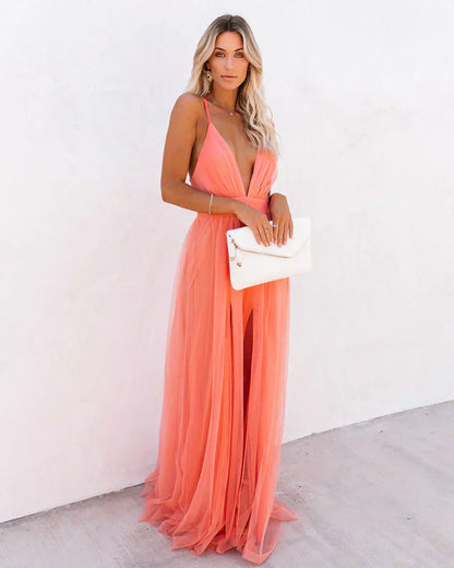 Long Sleeveless Sundress for Women Evening Wear