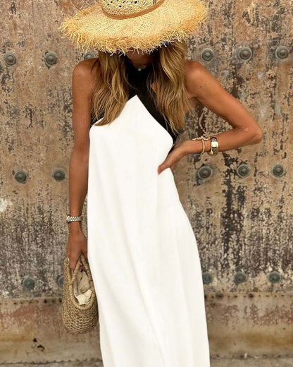 Women's Lightweight Beach Maxi Dress Halter Top