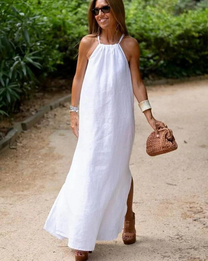 Relaxed Fit Sundress Halter Neck Maxi Dress