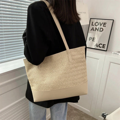 Big Woven Tote Handbag for Women