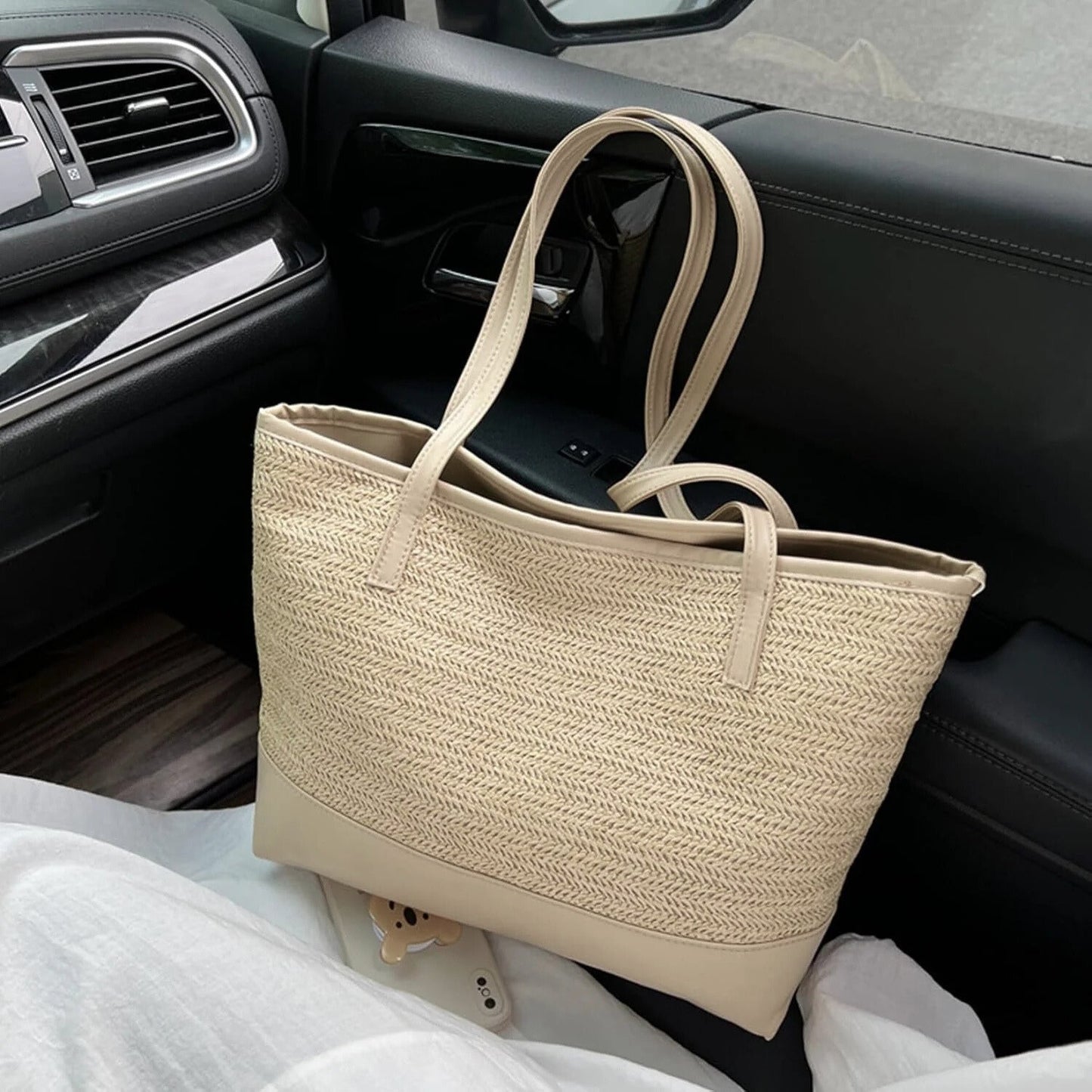 Big Woven Tote Handbag for Women