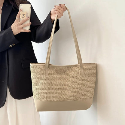 Big Woven Tote Handbag for Women - Luxivelle