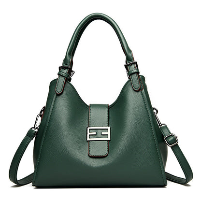 Large Leather Shoulder Work Bag with Crossbody Strap