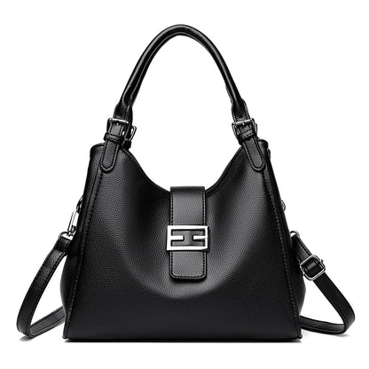 Large Leather Shoulder Work Bag with Crossbody Strap