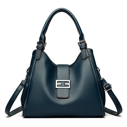 Large Leather Shoulder Work Bag with Crossbody Strap