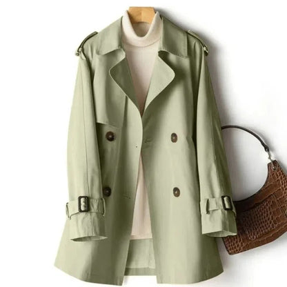 Classic Double Breasted Ladies Coat - Luxivelle