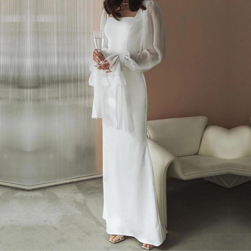 Elegant Bridal Gown with Long Sleeves