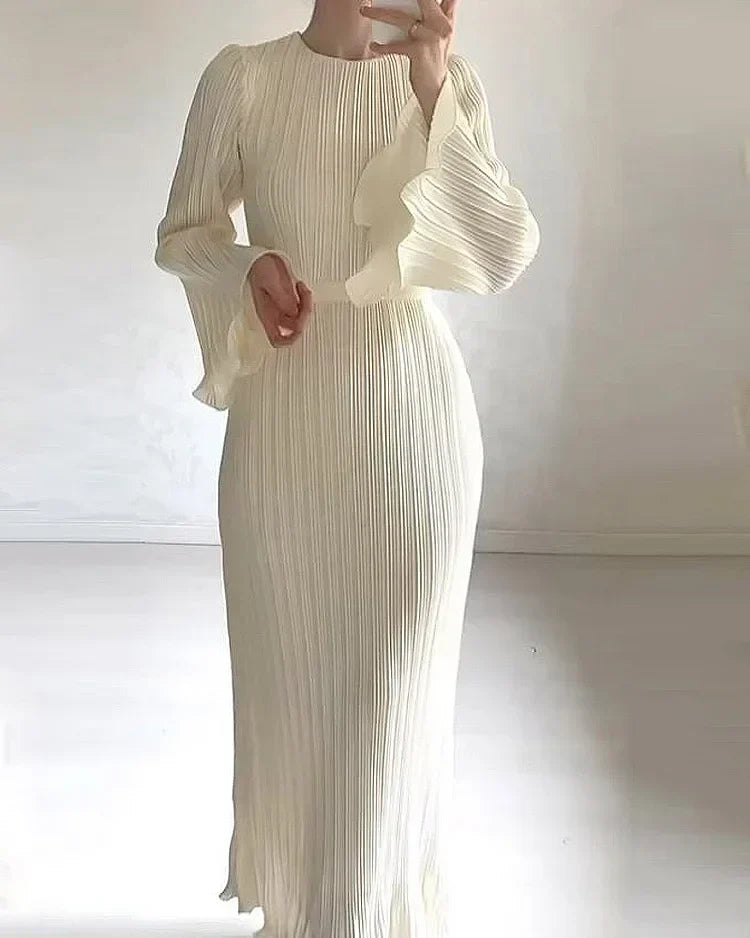 Elegant Long Sleeve Floor Length Women's Maxi Dress - Luxivelle