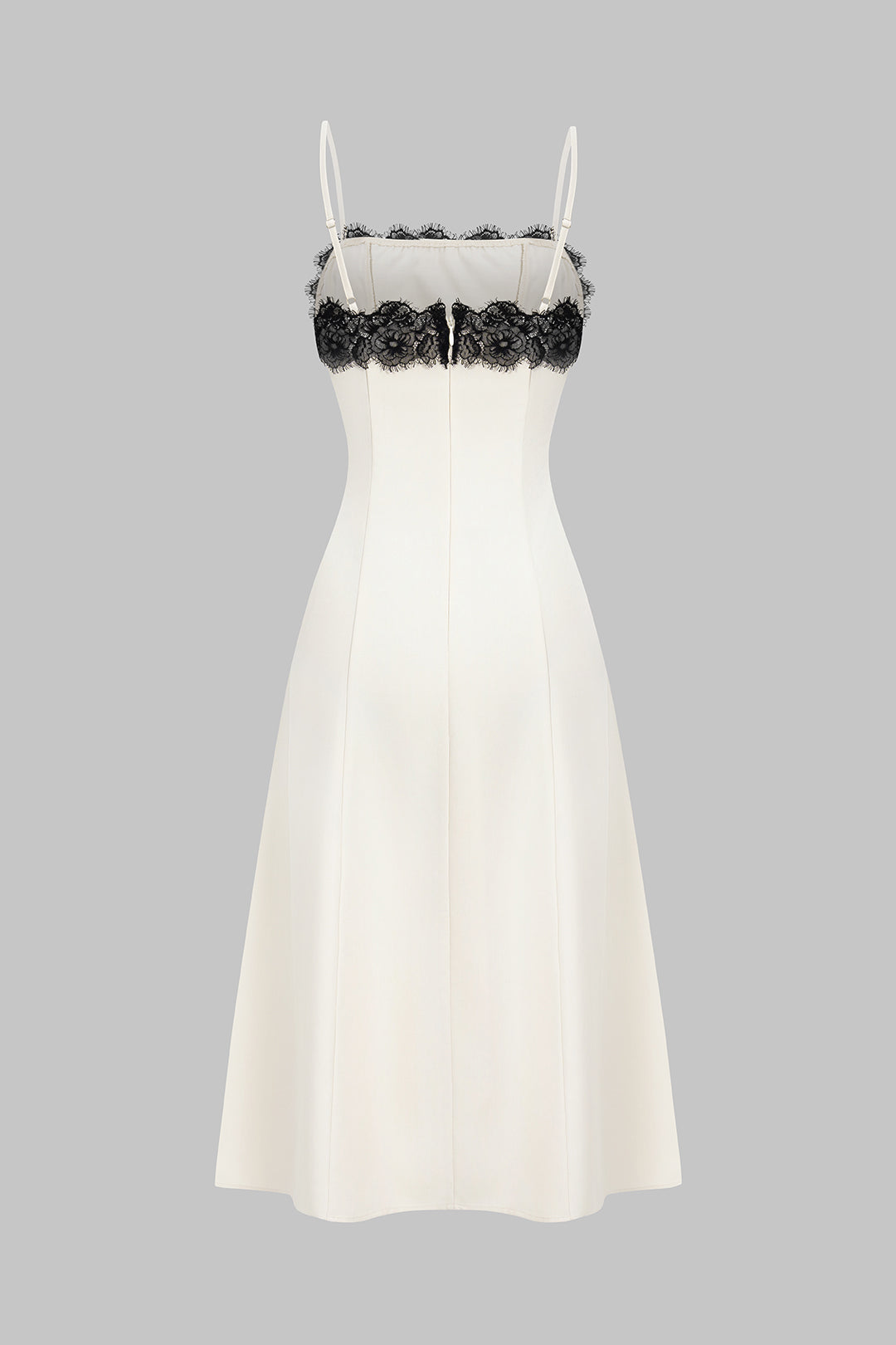 Elegant Black Lace Midi Evening Dress for Women