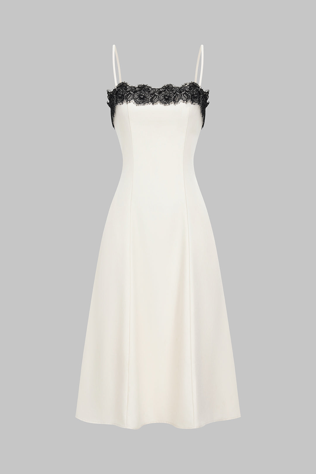 Elegant Black Lace Midi Evening Dress for Women - Luxivelle