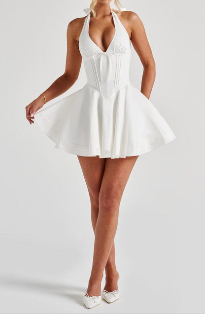 Chic Little Black Party Dress Halter Neck