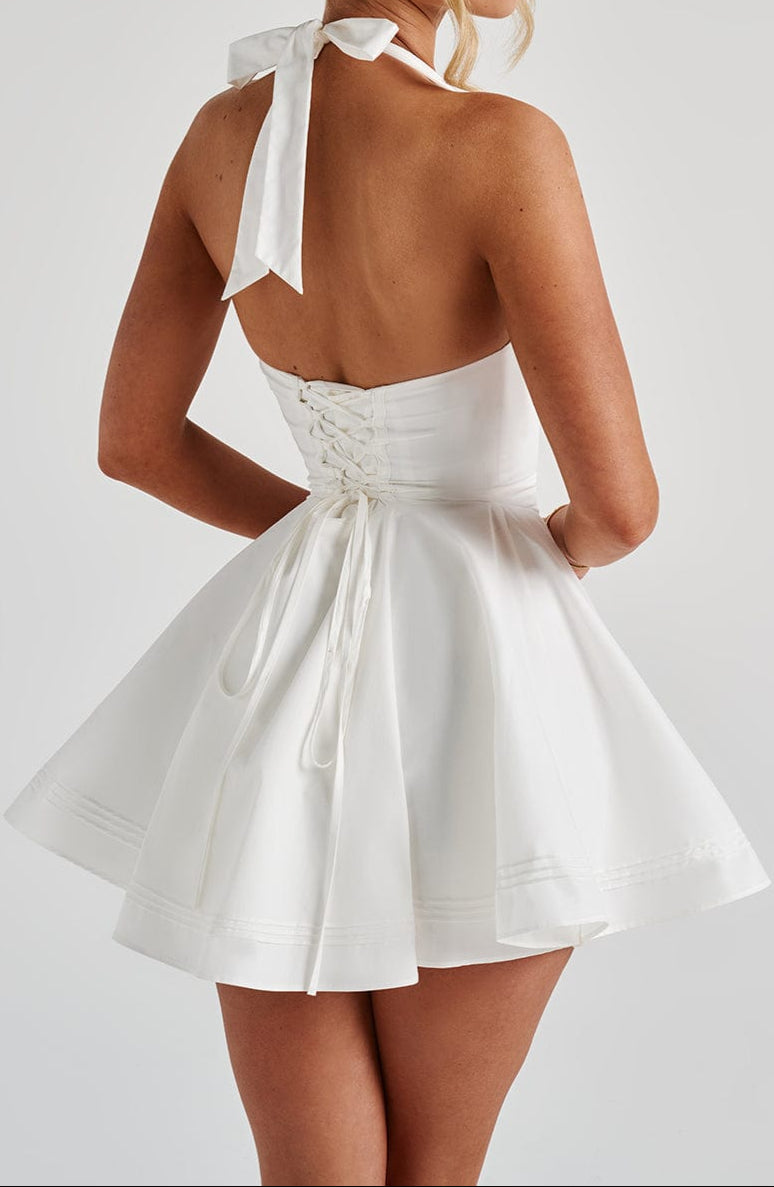 Chic Little Black Party Dress Halter Neck
