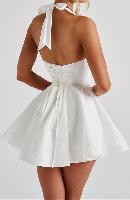 Chic Little Black Party Dress Halter Neck
