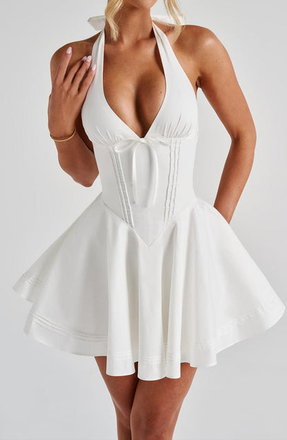 Chic Little Black Party Dress Halter Neck