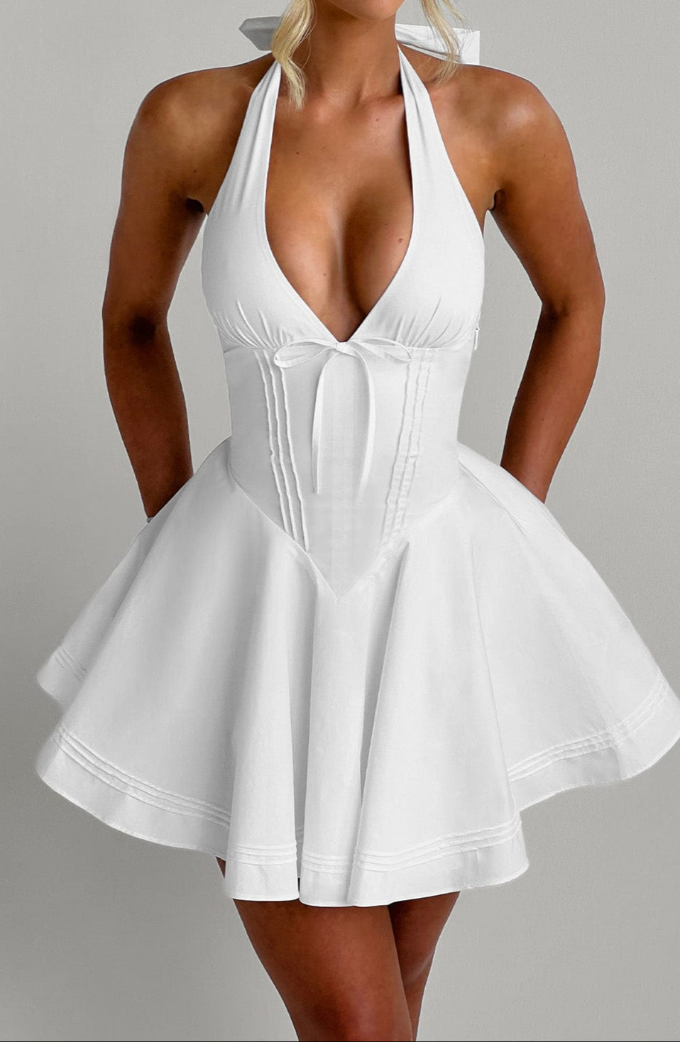 Chic Little Black Party Dress Halter Neck