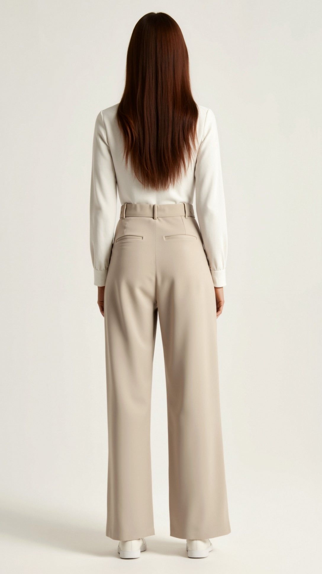 Comfortable Wide Leg Women's Trousers with Pleats