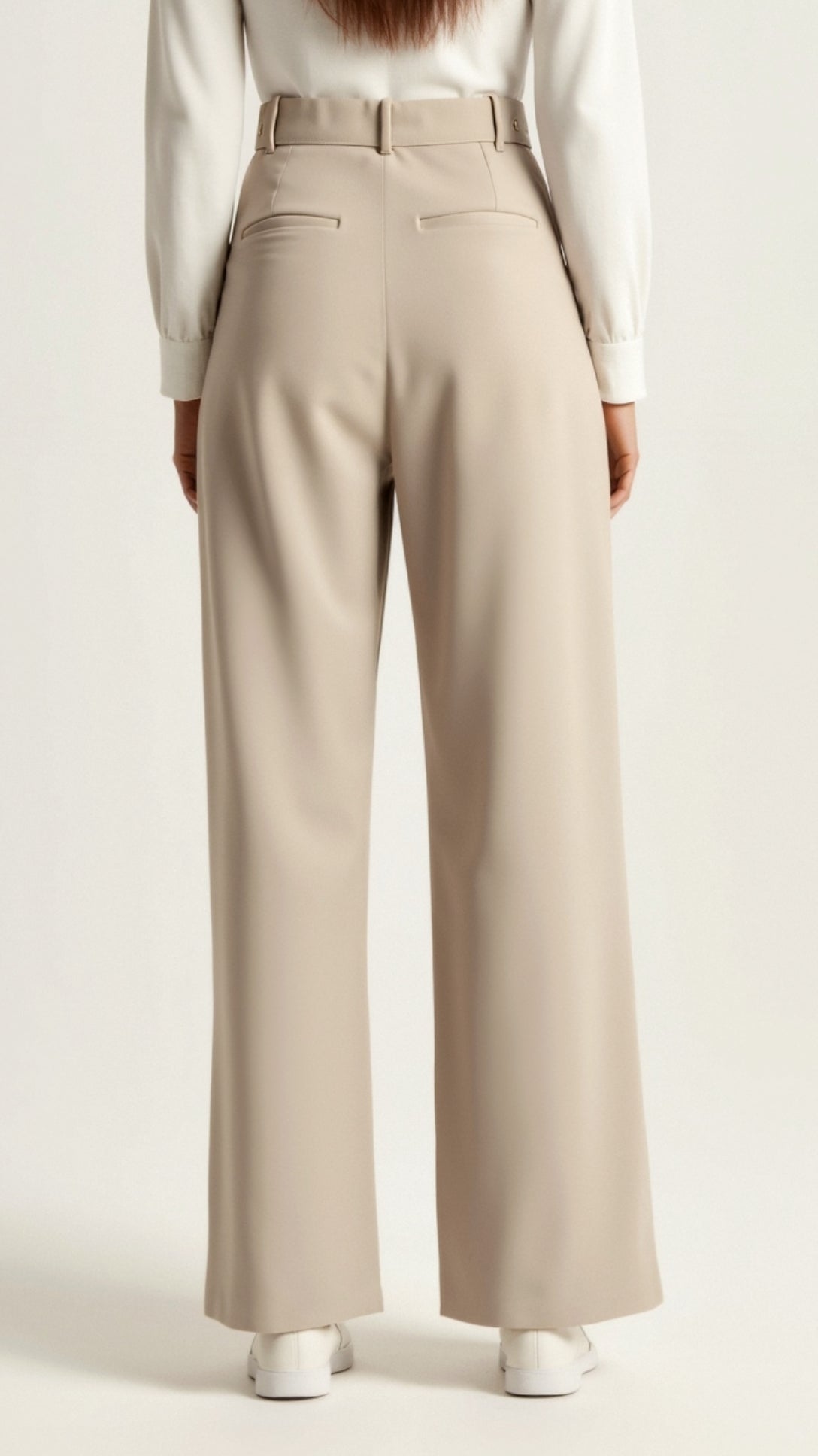 Comfortable Wide Leg Women's Trousers with Pleats
