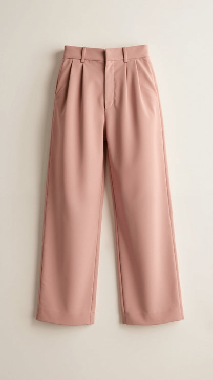 Comfortable Wide Leg Women's Trousers with Pleats