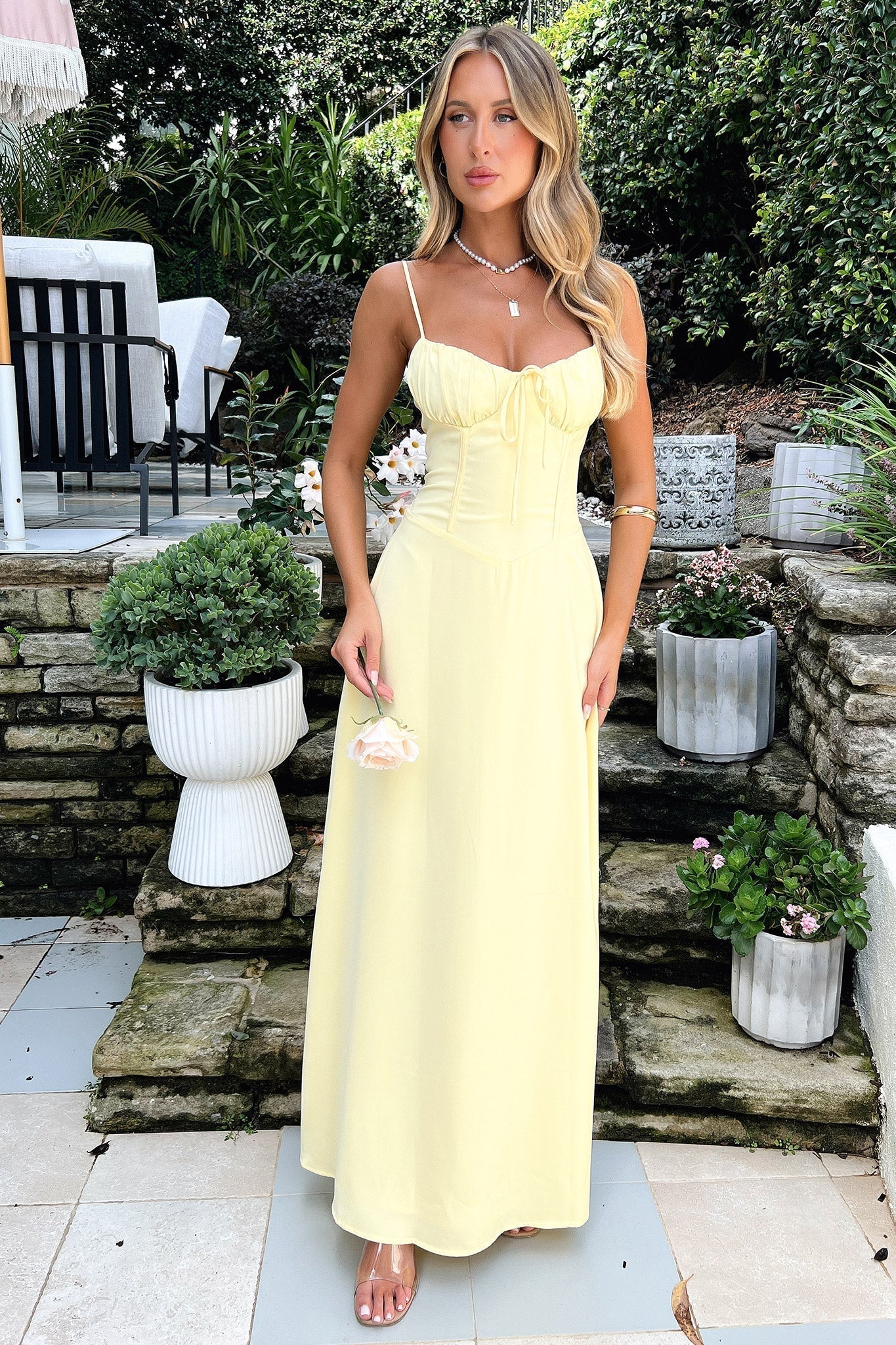 Bright Sunny Women's Maxi Dress Corset - Luxivelle