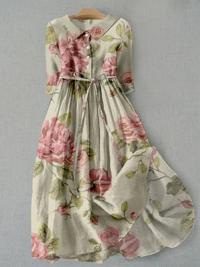 Pink Floral Women's Dress - Luxivelle