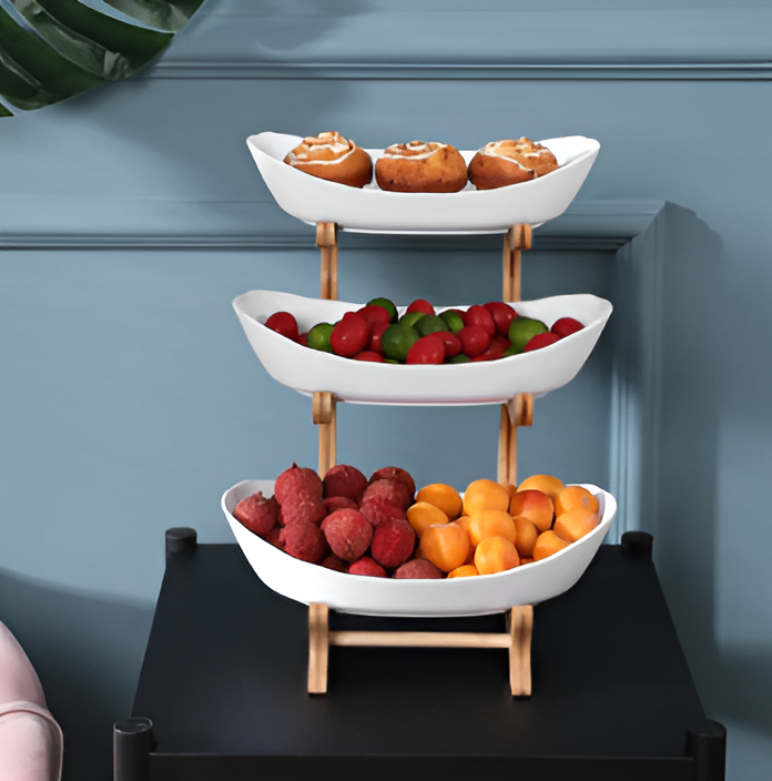 Natural Wooden Multi Tier Fruit Stand