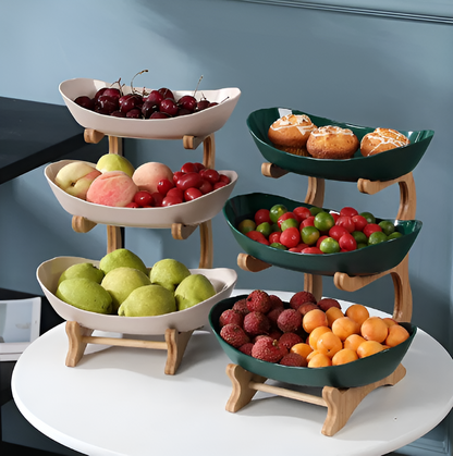 Natural Wooden Multi Tier Fruit Stand
