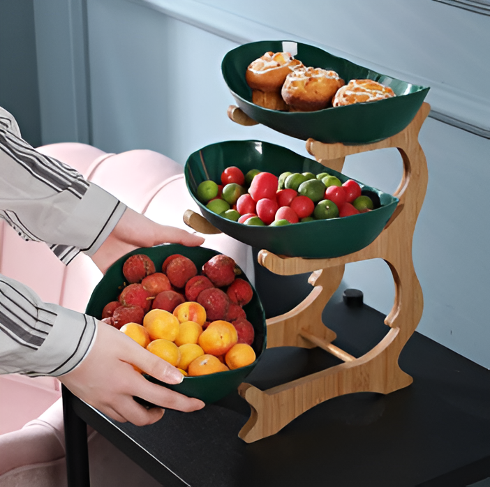 Natural Wooden Multi Tier Fruit Stand - Luxivelle